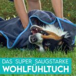HUND IST KÖNIG® Hundehandtuch extra saugfähig, Hunde Handtuch saugstark aus Mikrofaser mit 4 Eingriffen, Weiches XL Microfaser Handtuch für Hunde, Premium Hunde Trockentuch, schnell trocknend – Bild 6