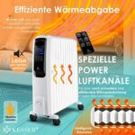 KESSER® 2500W Ölradiator mit WiFi App & Fernbedienung digitalem Display, elektrischer energiesparender Heizkörper mit 10 Rippen, Timer Zeitschaltuhr, 4 Heizstufen, Thermostat, Weiss – Bild 4