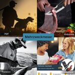 Dream Reach Ausbeinmesser Fleischerbeil Handgeschmiedete Hammer Textur Klinge Outdoor-Messer Kochmesser Full Tang gebogener Griff Metzger Fleisch Filetiermesser Hackmesser mit Lederscheide Geschenkbox – Bild 3