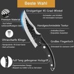 Dream Reach Ausbeinmesser Fleischerbeil Handgeschmiedete Hammer Textur Klinge Outdoor-Messer Kochmesser Full Tang gebogener Griff Metzger Fleisch Filetiermesser Hackmesser mit Lederscheide Geschenkbox – Bild 5