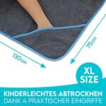 HUND IST KÖNIG® Hundehandtuch extra saugfähig, Hunde Handtuch saugstark aus Mikrofaser mit 4 Eingriffen, Weiches XL Microfaser Handtuch für Hunde, Premium Hunde Trockentuch, schnell trocknend – Bild 5