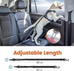 Iokheira Hunde Sicherheitsgurt, 3 in 1 Verstellbar Sicherheitsgeschirre für Auto, Reflektierend Bungee Hundegurt mit Haken für alle Hunderassen & Autotypen – Bild 5