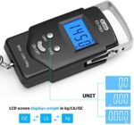 Dr.meter Digitale Kofferwaage,110 lb/50 kg Elektronische Digital Fischwaagen Handwaage mit Massband, 2 AAA Batterien enthalten, Beleuchtetes Display – Bild 2