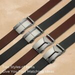 Chaoren Herren-Automatikgürtel, 2-teilig, Ratschengürtel aus Leder, 35 mm breit, mit Geschenkbox – 05 Schwarz/Braun – Bild 2