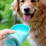 MalsiPree Hundewasserflasche, auslaufsicherer tragbarer Welpenwasserspender mit Trinkfutterautomat für Haustiere im Freien, Wandern, Reisen, Kunststoff in Lebensmittelqualität – Bild 3