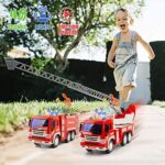 GizmoVine Feuerwehrauto 2 Stücke Auto Spielzeug für 2 Jahre Alten Jungen Feuerwehr Auto Mit Lichtern und Tönen , Früh Bildung Auto Spielzeug Trägheit Fahrzeuge Für Kinder und Kleinkinder – Bild 6