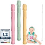Beißröhrchen Zahnungshilfe Baby 6er Set, BPA-frei, Silikon, US-CPC zugelassen