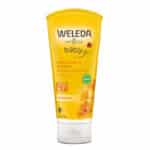 WELEDA Bio Baby Calendula Waschlotion & Shampoo, Naturkosmetik schonendes Duschgel für Babyhaut und Haar, reinigt und pflegt die Kopfhaut von Kindern und Babys (1 x 200ml)