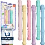 Beißröhrchen Zahnungshilfe Baby 6er Set, BPA-frei, Silikon, US-CPC zugelassen