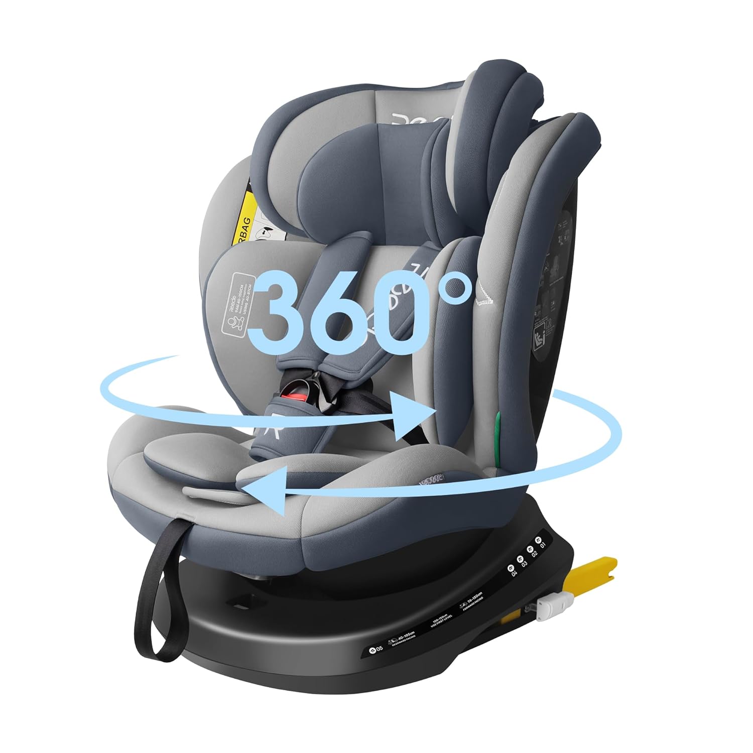 71Eiw3K072L._SL1500_ Reecle i-Size Kindersitz 0–12 Jahre, 360° drehbar mit ISOFIX, 0–36 kg (ECE R129) – Bild 1