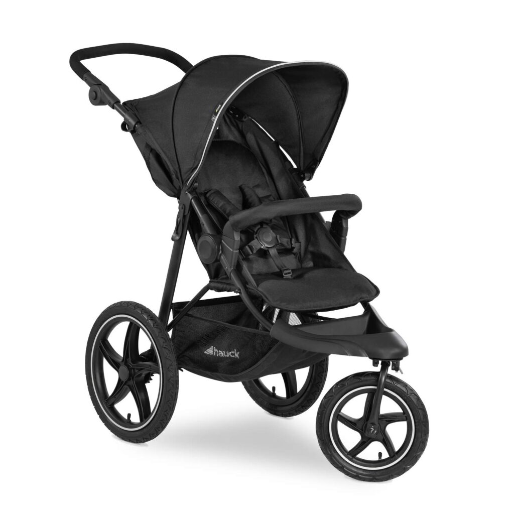 Hauck Kinder Buggy Runner oder Runner 2, Grosse Luftreifen 3 Rad, Bis 25 kg, mit Liegefunktion und Netzfenster, Höhenverstellbar, Zusammenklappbar, Grosser Korb