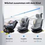 Reecle i-Size Kindersitz 0–12 Jahre, 360° drehbar mit ISOFIX, 0–36 kg (ECE R129) – Bild 4