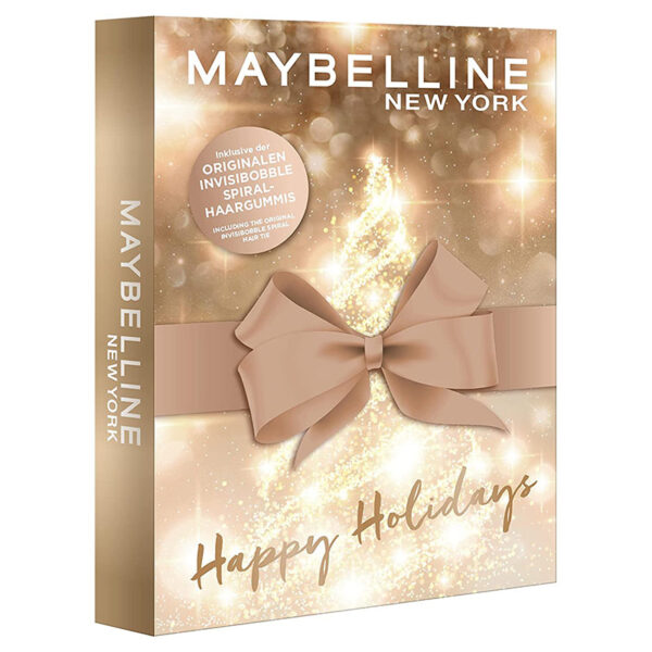 Maybelline New York Adventskalender 2022 oder Alte Version 2021, Beauty Weihnachtskalender mit Schminke und Make Up, 1 Stück