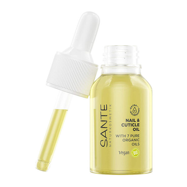 SANTE Naturkosmetik Nail & Cuticle Oil, Nagelpflegeöl, Pflege für Nägel & Nagelhaut, Mit Bio-Ölen & Vitamin E, Vegan, 15 ml