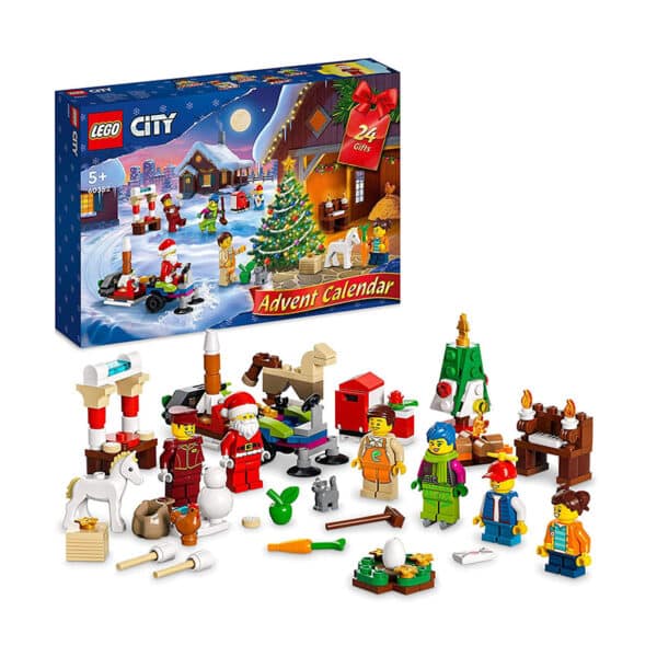 LEGO 60352 City Adventskalender 2022 Weihnachtsspielzeug mit Weihnachtsmann Minifigur und festlicher Spielmatte, frühzeitiges Geschenk zu Weihnachten für Kinder