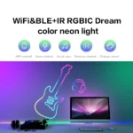Wasserdichtes 5-Meter LED Neon Licht Kit mit WiFi, Bluetooth, IR und RGBIC für Traumfarben-Musik-Synchronisation – Bild 5