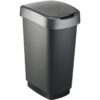 Rotho Twist Mülleimer 50l mit Deckel, Kunststoff (PP) BPA-frei