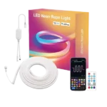 Wasserdichtes 5-Meter LED Neon Licht Kit mit WiFi, Bluetooth, IR und RGBIC für Traumfarben-Musik-Synchronisation