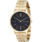 Tommy Hilfiger Herren Analog Quarz Uhr mit Paqué or Armband