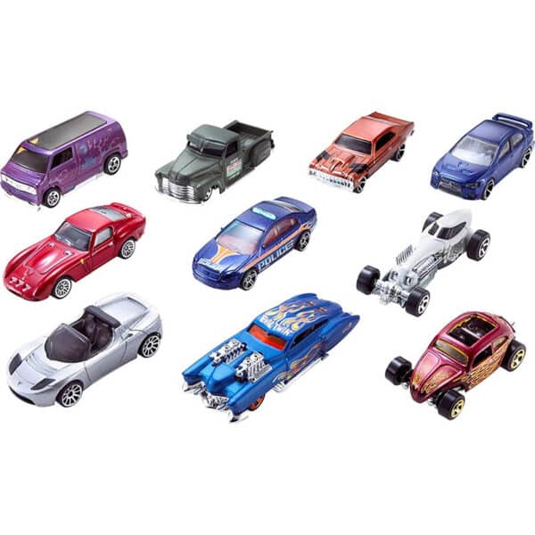 Hot Wheels 54886 - 164 Die-Cast Auto Geschenkset, je 10 Spielzeugautos, zufällige Auswahl, Spielzeug Autos ab 3 Jahren