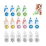 Meetory Tippex Mäuse, Tipex Mini Roller, 6m x 5mm White Out Tape, Korrekturmaus Mini Korrekturband, Korekturenroller für Schule Büroadministration Notizen Markierungen