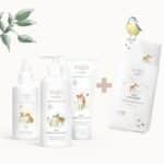 vujo Frischling Kleines Baby Erstausstattung Set, Geschenk Babypflege, alkoholfrei, parfümfrei & vegan, zertifizierte Naturkosmetik, Mullwindel GRATIS – Bild 2