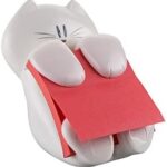 Post-it Dispenser Z-Notes CAT, Dispenser mit 1 Block Super Sticky Z-Notes, 90 Blatt pro Block, 76 mm x 76 mm, Farbe Pink - Für eine unkomplizierte Einhand-Notizausgabe auf deinem Schreibtisch