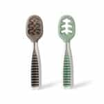NumNum Lernlöffel für Baby, 2er Baby Set, Silikon Löffel, Phase 1 + 2, beste Baby Löffel empfohlen von BLW Experten, Baby Led Weaning)