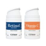 Anti Aging Gesicht 100 ML, Tages und Nachtcreme Anti Falten und Pigmentflecken Entferner, Naturkosmetik Retinol Creme + Vitamin C Serum Gesicht, Französische Creme, Gesichtspflege Set
