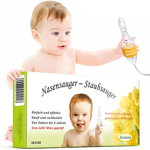 Nasensauger Baby. Das Original. Mit 2 Saugköpfen und Gratis Reinigungsbürste, klinisch getesteter Nasensauger Staubsauger, der sichere und sanfte Baby Nasensauger für jeden Staubsauger