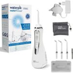 Waterpik Cordless Advanced Waterflosser kabellose Munddusche mit 4 Aufsätzen, Druckbereich von 3,1 bis 5,2 regulierbar über 3 Druckeinstellungen, mit Induktionsladesystem