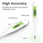 Femometer Digitales Fieberthermometer, Genaue Und Schnelle Ablesungen, Wasserdichte Sonde, Rektal, Oral, Achselthermometer Fieber thermometer für Baby Kinder Erwachsene – Bild 3