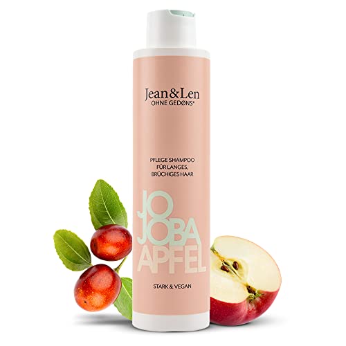 Jean & Len Pflege Shampoo Jojoba und frischer Apfel, sorgt für bessere Kämmbarkeit und entwirrt lästige Knoten, für gesunde und kräftig aussehendes Haar, 300 ml