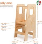 Ully One by moblì®,Der schmutzabweisende und waschbare Lernturm,Made in Italy nach Montessori-Prinzipien,Entworfen von erfahrenen Pädagogen,Lernturm mit verstellbaren Regalen – Bild 6