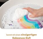 TranquilBeauty Magische Regenbogen- Badebomben für Kinder | | Badebomben Kinder mit 3 Bunten Badezusätzen | Bio, Natürlich, Vegan, Nicht Irritierend, Tierversuchsfrei mit Kokosnussduft – Bild 5