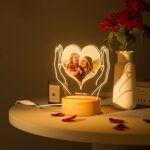 Bemaystar Foto Nachtlampe Personalisiert Herz Fotorahmen Geschenke für Mama und Kinder Fotogeschenke Familiengeschenke Pärchen Geschenke Geburtstag Muttertag Weihnachten Valentinstag – Bild 2