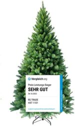 RS Trade künstlicher Weihnachtsbaum und Schnellaufbau Klapp-Schirmsystem, schwer entflammbar, unechter Tannenbaum inkl. Metall Christbaum Ständer – Bild 2
