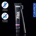 Curaprox Black is White Set für weisse Zähne, Zahnaufhellung mit schwarzer Zahncreme aus Aktivkohle, whitening toothpaste, 1x Zahnbürste und Zahnpasta 90ml – Bild 10