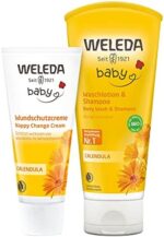WELEDA Bio Baby Geschenk Set 2022, Babypflege Naturkosmetik Geschenkbox bestehend aus Calendula Windel Wundschutzcreme & Waschlotion. Optimales Pflegeset zur täglichen Pflege von Babys & Kleinkindern – Bild 2