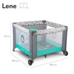 LIONELO LENE Baby Laufstall, Kinderbett, Reisebett ab Geburt bis 15 kg, Seiteneingang, Sicherungssystem LockGuard, Blockade der Räder, Tragetasche, zusammenklappbar – Bild 7