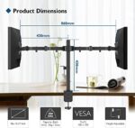 BONTEC Monitor Halterung 2 Monitore für 13-27 Zoll Flach & Curved Bildschirm, Monitor Tischhalterung Höhenverstellbar Neigbar Schwenkbar Drehungbar, 10 kg pro Arm, VESA 75x75, 100x100 – Bild 7
