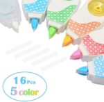 Meetory Tippex Mäuse, Tipex Mini Roller, 6m x 5mm White Out Tape, Korrekturmaus Mini Korrekturband, Korekturenroller für Schule Büroadministration Notizen Markierungen – Bild 5