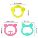 Silikon Beissring Baby 3er Set, Beissring Baby BPA frei,Baby Beissring aus weichem Silikon zur Zahnungshilfe und Massage mit Griff – Bild 2