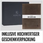 KORUTA Herren Leder Geldbörse mit RFID Schutz, 13 Fächer, Münzfach, Echtleder – Bild 6