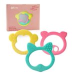 Silikon Beissring Baby 3er Set, Beissring Baby BPA frei,Baby Beissring aus weichem Silikon zur Zahnungshilfe und Massage mit Griff