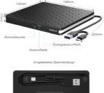 External DVD Drive, Amicool USB 3.0 Type C CD DVD +/-RW Optical Drive USB C Burner Slim CD/DVD ROM Rewriter Writer Reader Portable for PC Laptop Desktop MacBook Mac Windows 7/8.1/10 Linux OS Apple – Bild 6