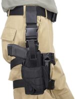 Goldmiky Beinholster Pistolenholster, Einstellbare Tactical Airsoft Pistol Drop Bein Holster Tasche, Oberschenkel Tiefziehholster taktisch für rechtes Bein zum Jagdschiessen Camping – Bild 2