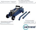 Cartrend 7740014 Hydraulischer Rangierwagenheber, 2 Tonnen Tragkraft, für Werkstatt und Hobby, gefertigt aus Qualitätsstahl – Bild 2