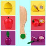 Yoptote Kinderküche Holz Spielzeug | Küchenzubehör mit Obst & Gemüse | Montessori Küchenspielzeug ab 2 Jahren – Bild 9
