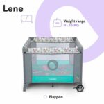 LIONELO LENE Baby Laufstall, Kinderbett, Reisebett ab Geburt bis 15 kg, Seiteneingang, Sicherungssystem LockGuard, Blockade der Räder, Tragetasche, zusammenklappbar – Bild 2
